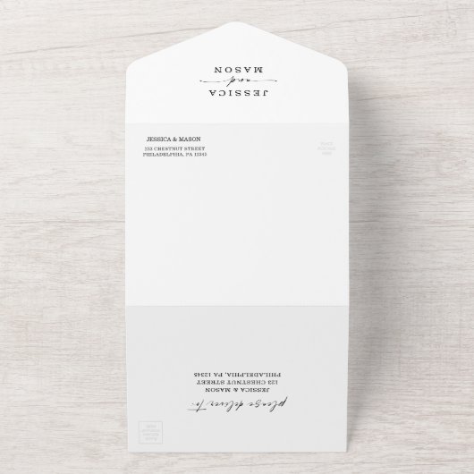 Photo Élégante Photo Tout En Un Faire-part de mari (Dehors)