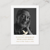 Photo Élégante, Sainte colombe, Carte de prière (Devant)