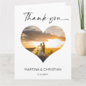 Photo en forme de coeur Carte de remerciements Mar (Devant)