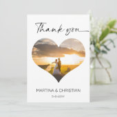Photo en forme de coeur Carte de remerciements Mar (Debout devant)