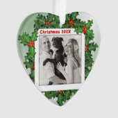 Photo en forme de coeur Premier Noël Feuilles sain (devant)