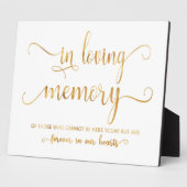 Photo En mémoire d'amour mariage d'or signe Plaque Table (Côté)