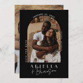 Photo en noir et blanc Enregistrer la carte Date (Devant / Derrière)