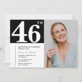 Photo en noir et blanc Invitations à 46e anniversa (Devant)