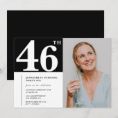 Photo en noir et blanc Invitations à 46e anniversa (Devant / Derrière)