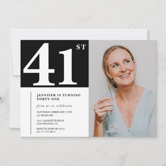Photo en noir et blanc Invitations pour 41e annive (Devant)