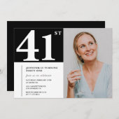 Photo en noir et blanc Invitations pour 41e annive (Devant / Derrière)