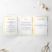 Photo en or blanc élégant tri-pli programme funéra (Intérieur)