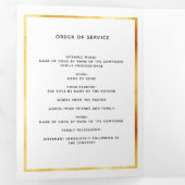 Photo en or blanc élégant tri-pli programme funéra (Intérieur en premier)