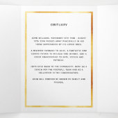 Photo en or blanc élégant tri-pli programme funéra (Intérieur au milieu)