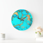 photo en pierre turquoise Acrylique Mur Horloge (Maison)