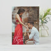 Photo Engagement Party Dank je kaart (Staand voorkant)