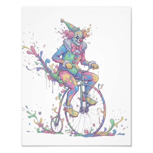 Photo Enlargement clown on a bike (Devant)