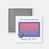 Photo Enregistrer la date aimants de mariage, rose (Recto/Verso)