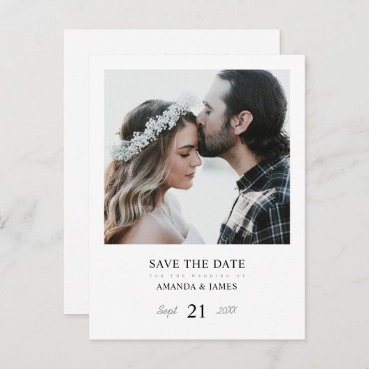 Photo Enregistrer la date Carte postale avec calen (Devant / Derrière)