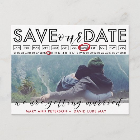 Photo Enregistrer la date Carte postale photo avec (Devant)