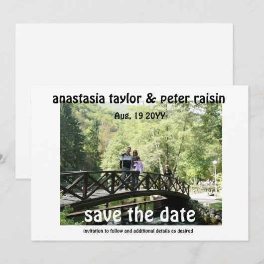 Photo Enregistrer la date Invitation (Devant / Derrière)