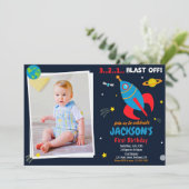 Photo Espace extérieur Rocket invitation anniversa (Debout devant)