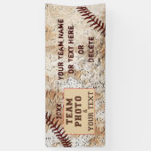 Photo et bannière de baseball personnalisée, Vinta (Vertical)