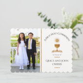 Photo et Chalis Première communion Invitation - Tw (Debout devant)