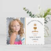 Photo et Invitation à la première communion de Cha (Debout devant)