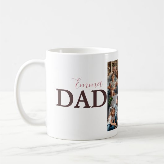Photo et nom de l’enfant - Mug papa personnalisé (Gauche)