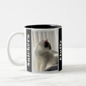 Photo et nom Mug noir et blanc pour animaux de com (Gauche)
