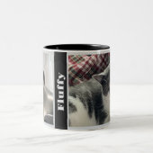 Photo et nom Mug noir et blanc pour animaux de com (Centre)
