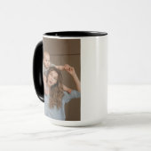 Photo et nom personnalisés Joyeuse Mug d'anniversa (Devant gauche)