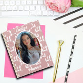 Photo et nom pour les filles - Motif à feuilles ro