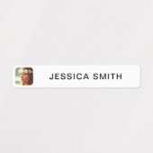 Photo et nom Sticker Étiquette Modèle (Design 1)