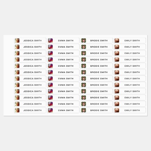 Photo et nom Sticker Étiquette Modèle (Feuille)