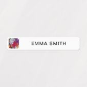 Photo et nom Sticker Étiquette Modèle (Design 2)