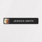 Photo et nom Sticker Étiquette Modèle (Design 1)