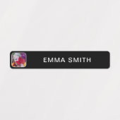 Photo et nom Sticker Étiquette Modèle (Design 2)