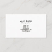Photo et photographe Carte de visite simple (Dos)