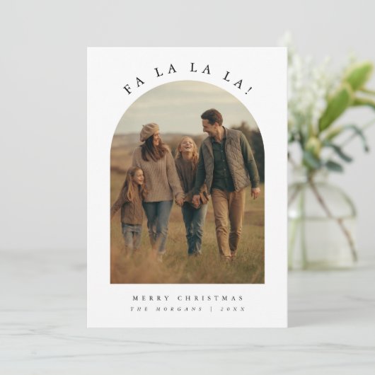 Photo et texte élégants | Carte Fa La La Christmas (Debout devant)