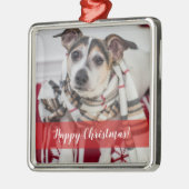 Photo et texte personnalisés Ornement de Noël (Gauche)