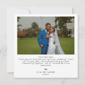 Photo et typographie instantanée Carte de remercie (Dos)