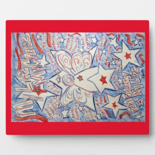 Photo Étoiles et rayures Angel Peinture Art Plaque