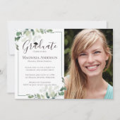 Photo Eucalyptus Graduation Party Invitation (Devant)