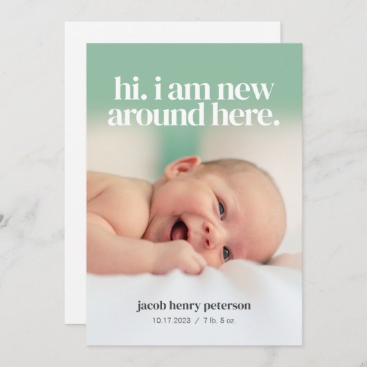 Photo Faire-part bébé ou Faire-part de naissance (Devant / Derrière)