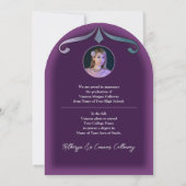 Photo Faire-part de graduation violet blanc (Dos)