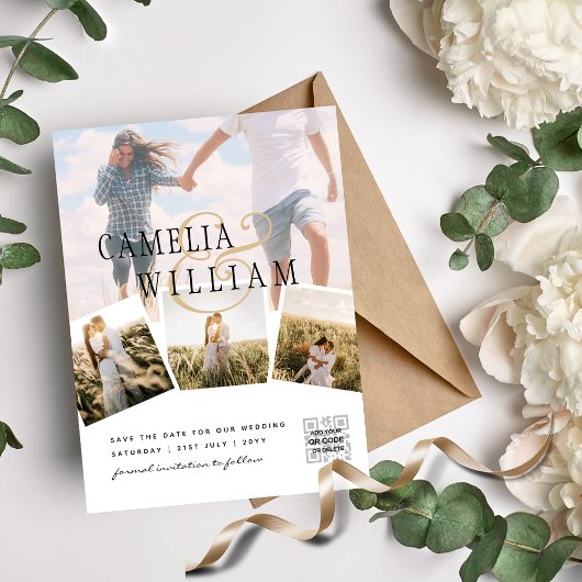 Photo Faire-part de mariage classique blanc modern