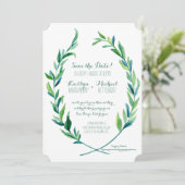 Photo Faire-part de mariage Couronne de laurier Fe (Debout devant)