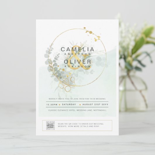 PHOTO Faire-part de mariage QR CODE (Debout devant)