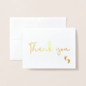 Photo Faire-part de naissance Baby merci or (Devant avec enveloppe)