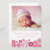 Photo Faire-part de naissance bébé fille image num (Devant / Derrière)