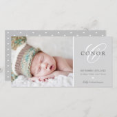 PHOTO FAIRE-PART DE NAISSANCE doux nouveau bébé gr (Devant / Derrière)