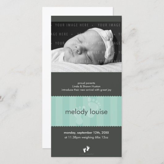 PHOTO FAIRE-PART DE NAISSANCE :: happy pieds 2P (Devant / Derrière)